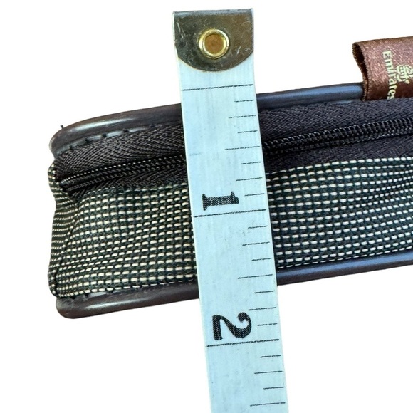 EMIRATES Brown Nylon Small Travel Pouch Accessory Case Bag - Picture 6 of 7
